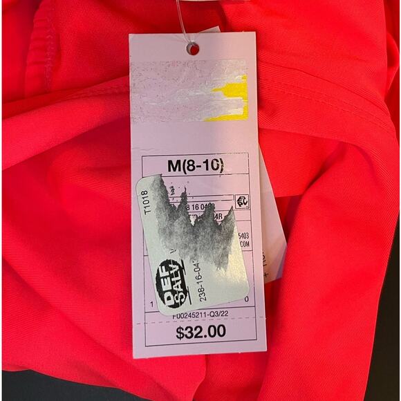Wild Fable Coral/Orange One Piece Cross Front Halter Swimsuit - NWT - Size M - Picture 7 of 7